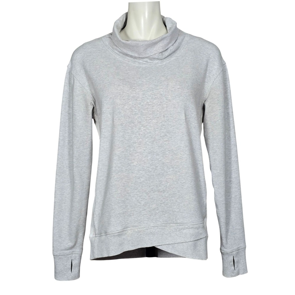Lululemon Women's On The Double Pullover Long Sleeves Top Heathered White 10